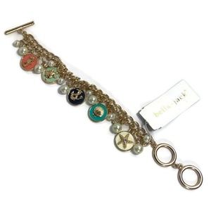 Enamel Nautical Charm Bracelet Starfish Turtle New